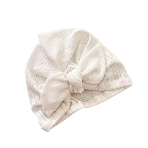 SOFT KNITTED BOW HEAD WRAP - WHITE