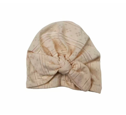 SOFT KNITTED BOW HEAD WRAP - BEIGE