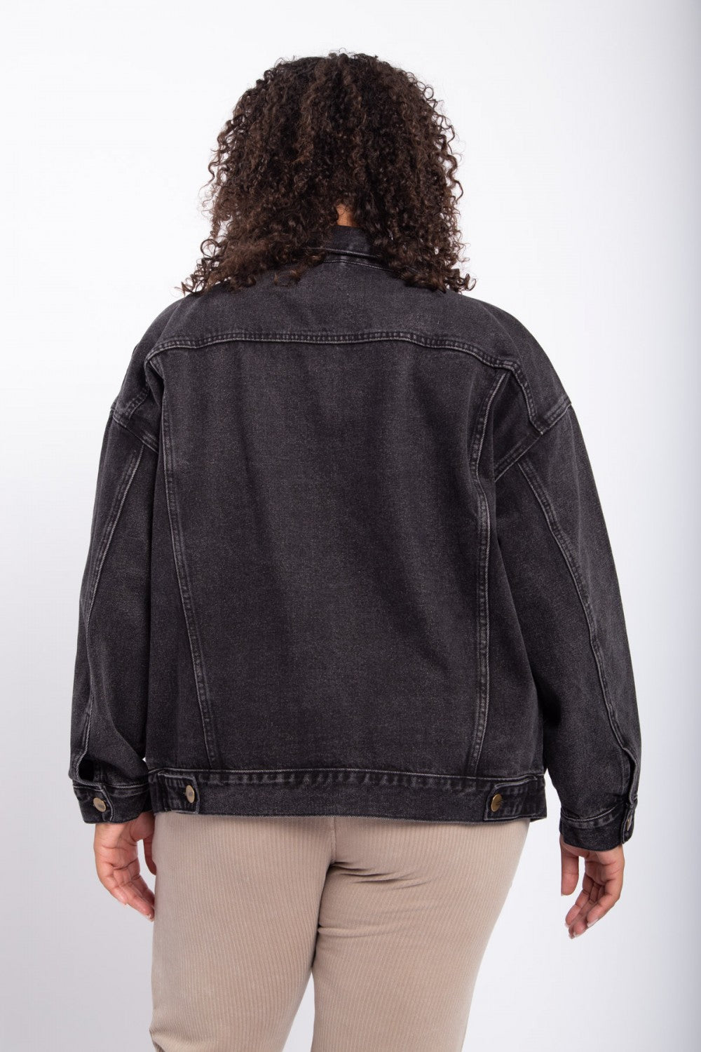 WASH BLACK Mitchell Oversized Denim Jacket, Black Jeans Jacket Mens